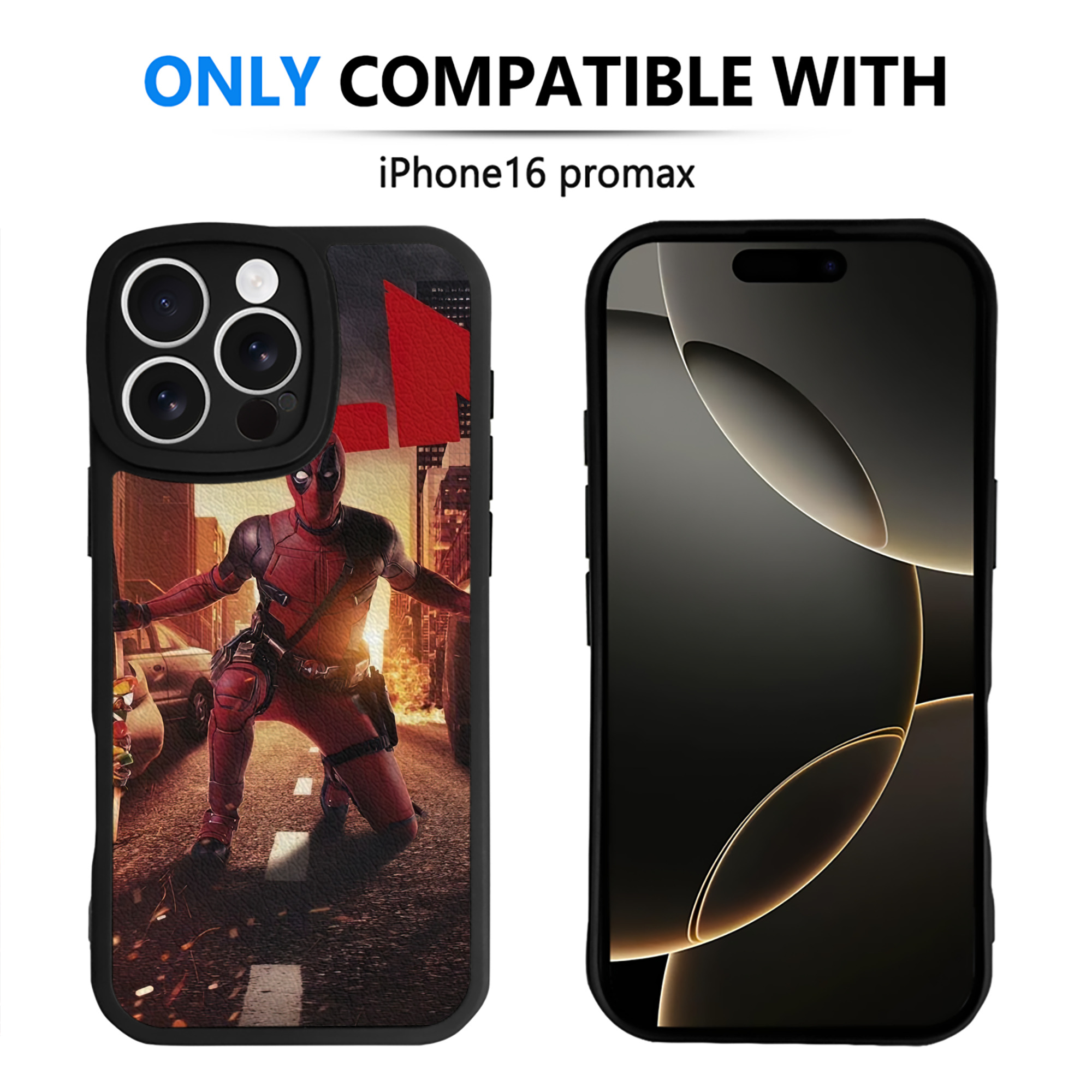 （画像用） Deadpool デッドプール 【iPhone 16シリーズ対応】シリコンスマホケース（レザー調） 材質：シリコン
